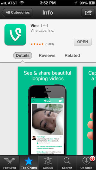 Vine App Store Screenshot